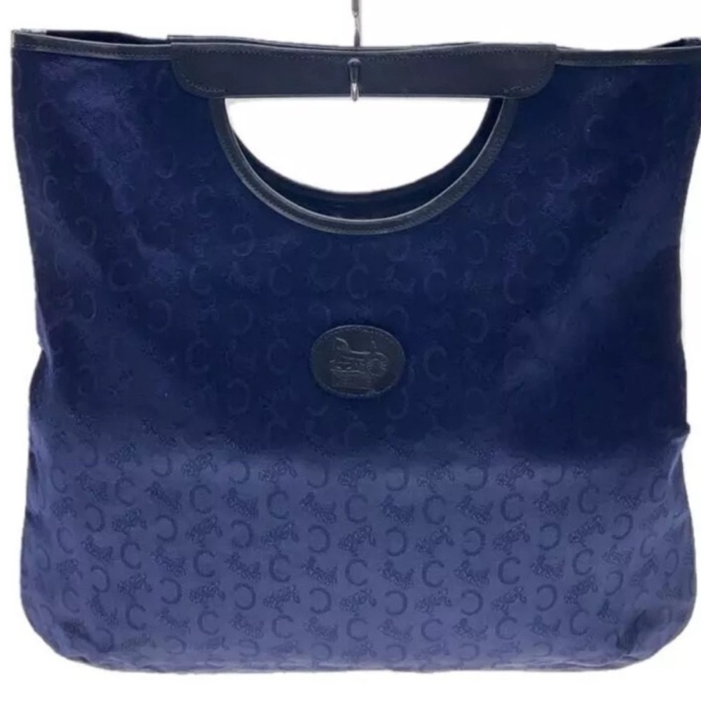 VINTAGE CELINE Triomphe Tote Bag - Navy Blue